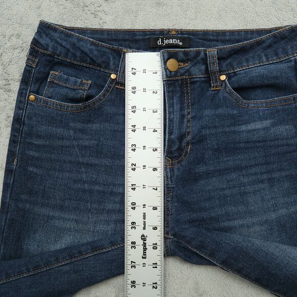 D. Jeans Women's Size 4 Blue Mid-Rise Cuffed Straight Denim Pants 26" Inseam - Picture 6 of 13